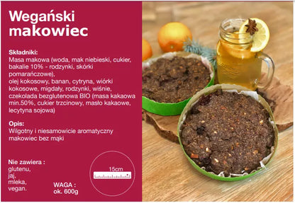 *ZDROWA MICHA Makowiec z polewą daktylową bezglutenowy (Boże Narodzenie) (600g) (f) WYSYŁKA OD 17 GRUDNIA
