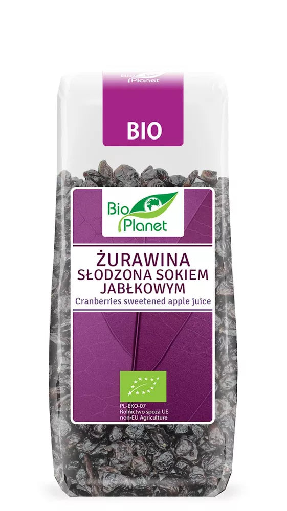 BIO PLANET Żurawina słodzona sokiem jabłkowym (100g) - BIO