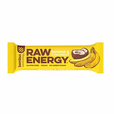 BOMBUS Baton Raw Energy banan - kokos bezglutenowy (50g)