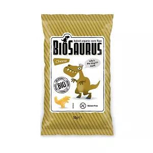 BIOSAURUS Chrupki kukurydziane Dinozaury ZIMOWE o smaku piernikowym bezglutenowe (50 g) - BIO