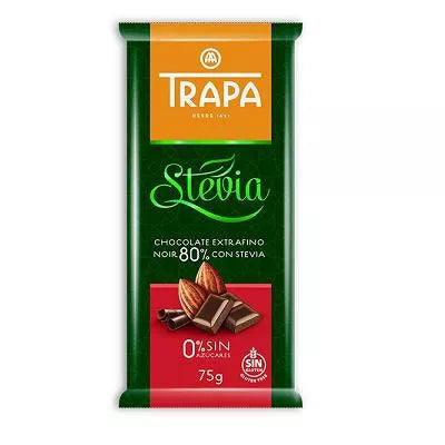 TRAPA Czekolada mleczna z migdałami ze stewią, bez dodatku cukru, bezglutenowa (75g)