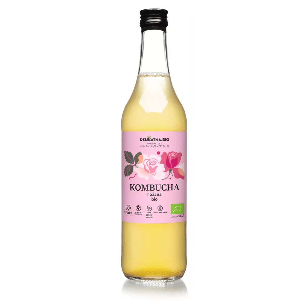 *DELIKATNA Kombucha truskawkowa (500ml) - BIO