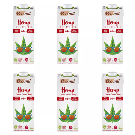 ECOMIL 6x Napój z konopii bez cukru (1l) - BIO (zbiorcze)