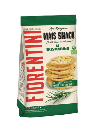 FIORENTINI Krążki kukurydziane z pomidorami i bazylią bezglutenowe (50g) - BIO