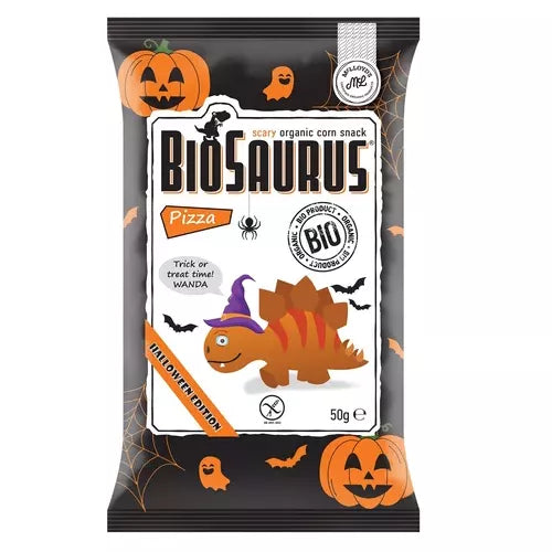 BIOSAURUS Chrupki kukurydziane o smaku pizzy, bezglutenowe (50 g) - BIO