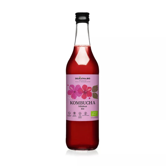 *DELIKATNA Kombucha z hibiskusem, bezglutenowa (500ml) - BIO (f)